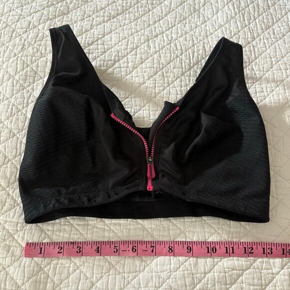 GLAMORISE Women's Sport Bra Black Sz 36G Athletic Running Jogging Activewear Y2K - Picture 7 of 8